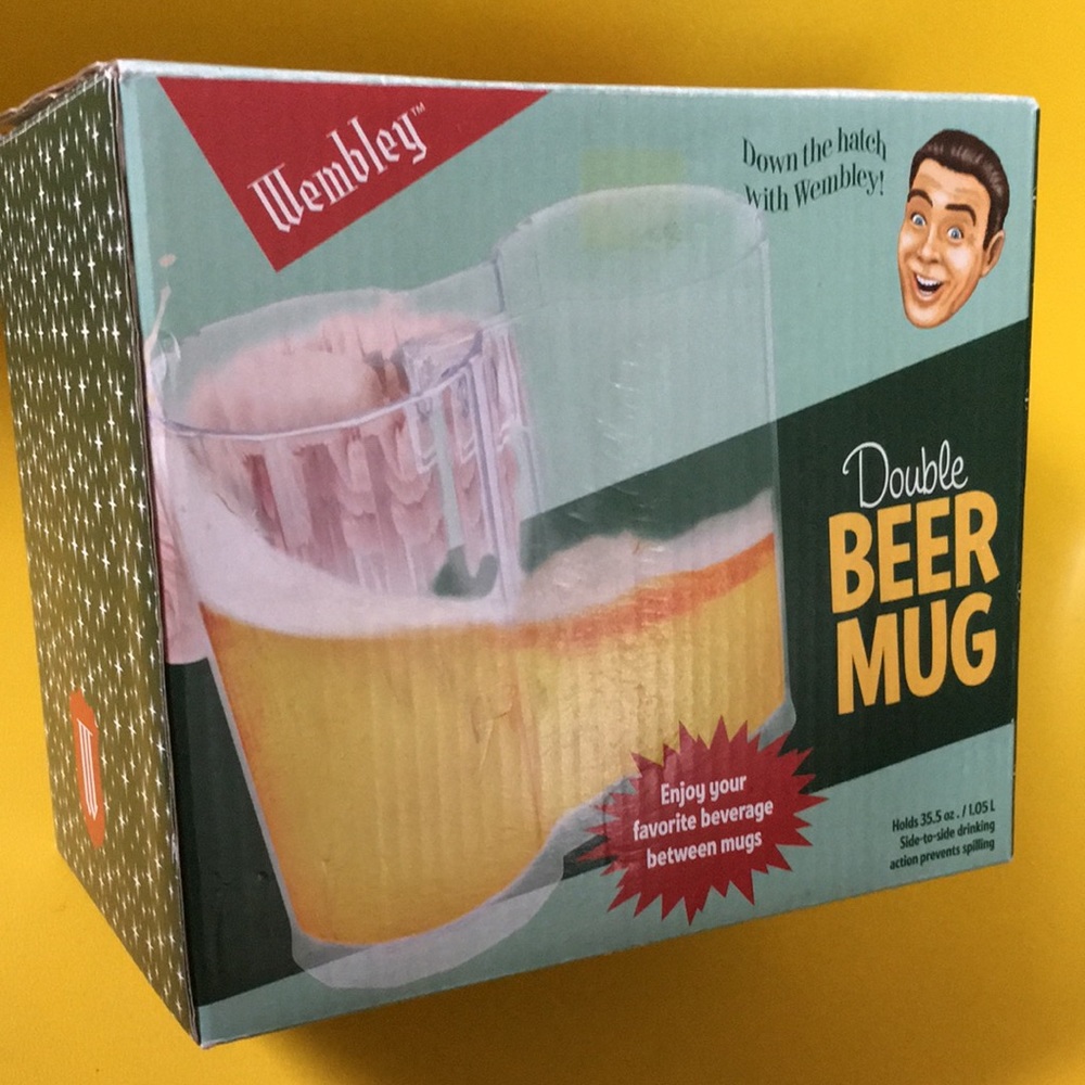 35.5 oz BEER MUG double sided cup novelty fun NEW